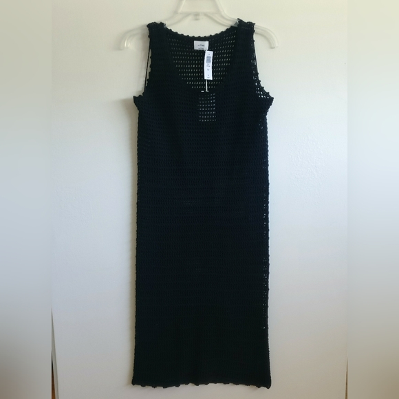 NWT Aritzia Wilfred Black Ephron Crochet Tank Dress Sz Small - Picture 8 of 15